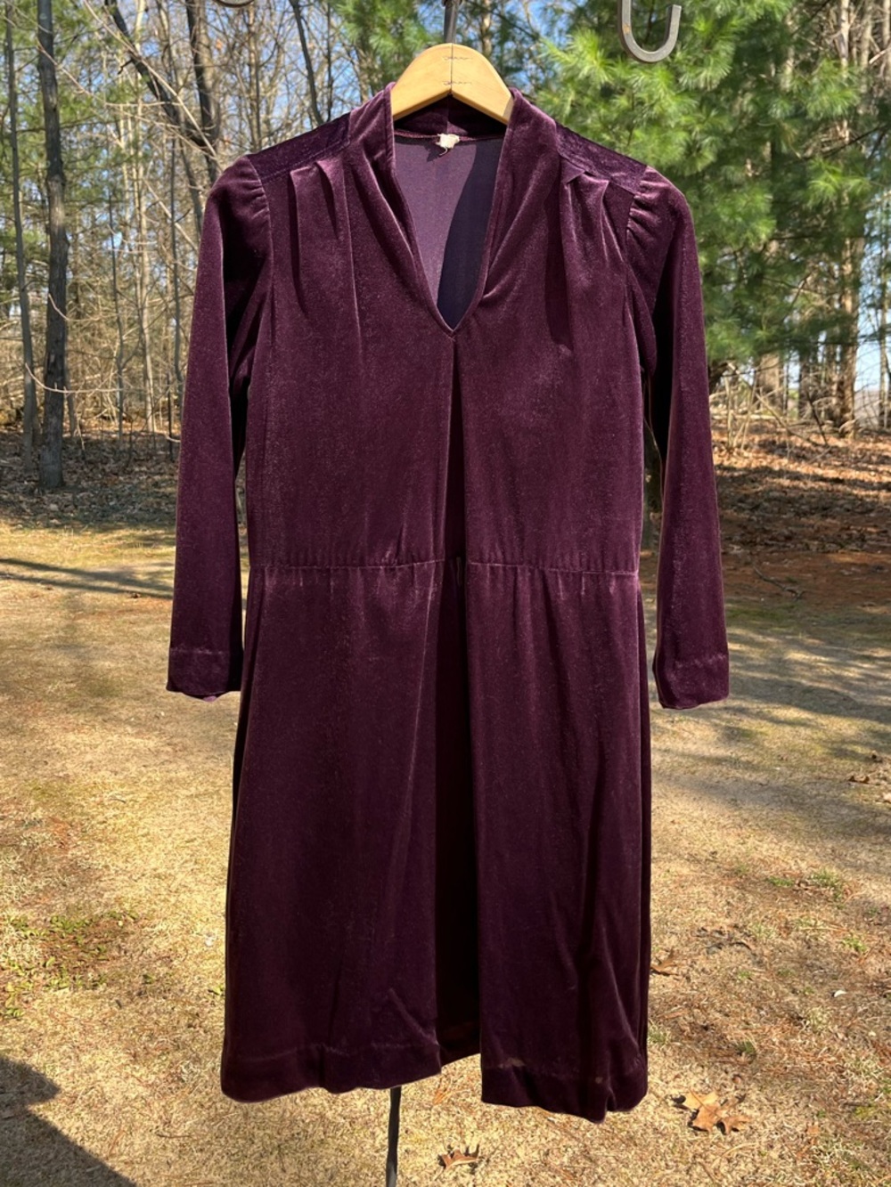 70s Witchy Purple Velvet Mini Dress Whimsigoth Ren Faire Boho